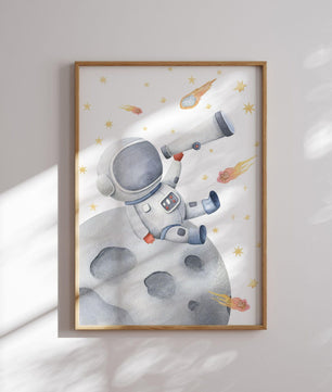 Cuadros Decorativos infantiles Modernos Astronautas con nombre en el espacio