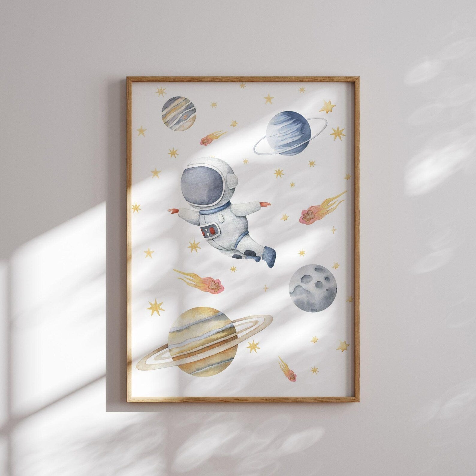 Cuadros Decorativos infantiles Modernos Astronautas con nombre en el espacio