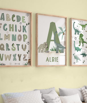 Cuadros Decorativos infantiles Modernos Dinosaurios Numeros y especies y nombre