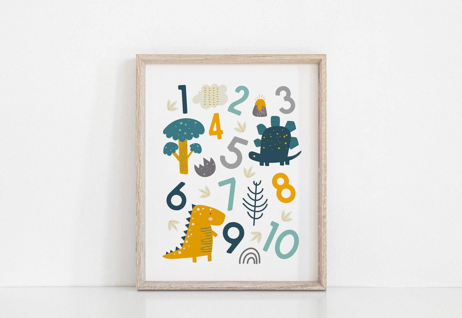 Cuadros Decorativos infantiles Modernos Dinosaurios Numeros y abcedario y nombre