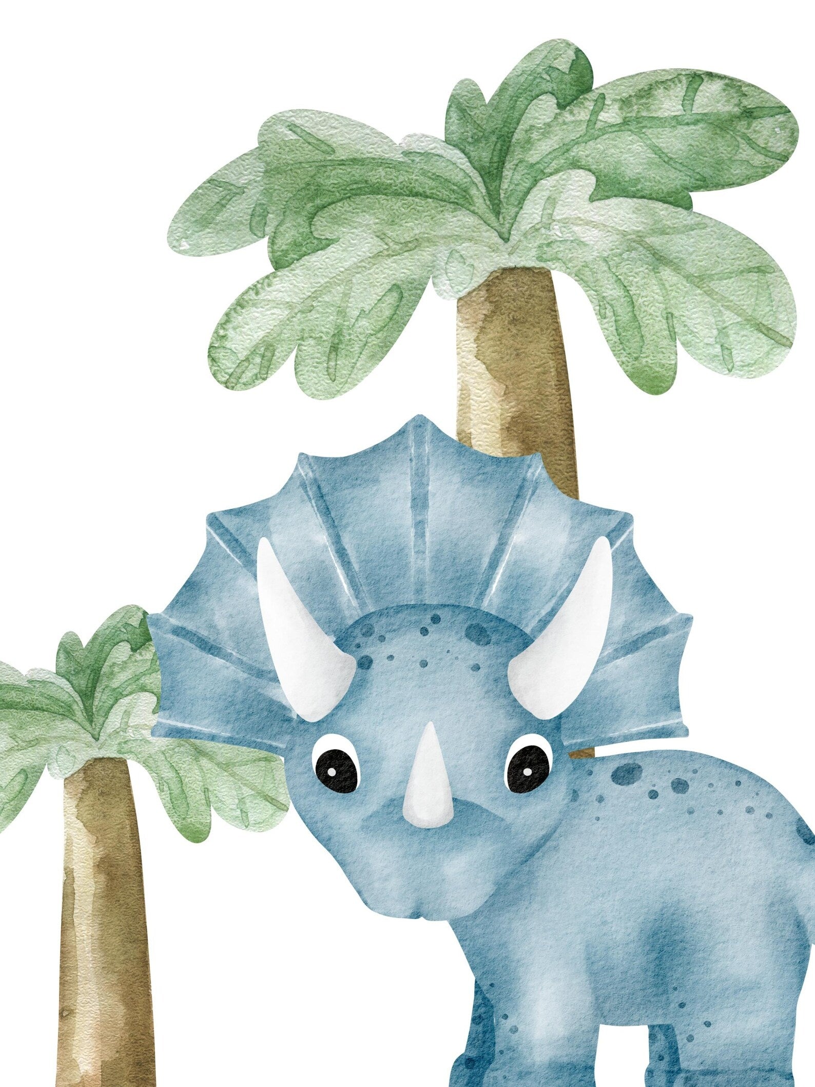 Cuadros Decorativos infantiles Modernos Dinosaurios en acuarela con nombre