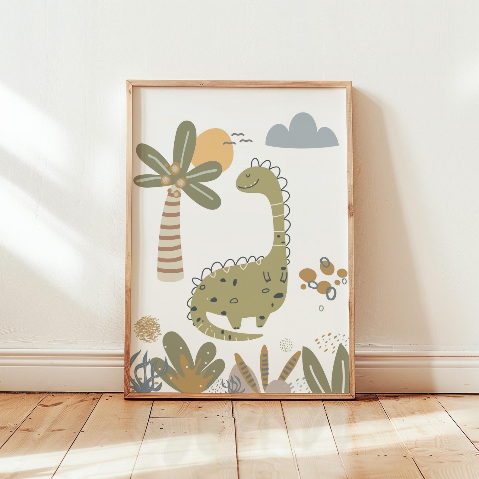 Cuadros Decorativos infantiles Modernos Dinosaurios dibujo con nombre