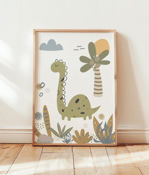 Cuadros Decorativos infantiles Modernos Dinosaurios dibujo con nombre