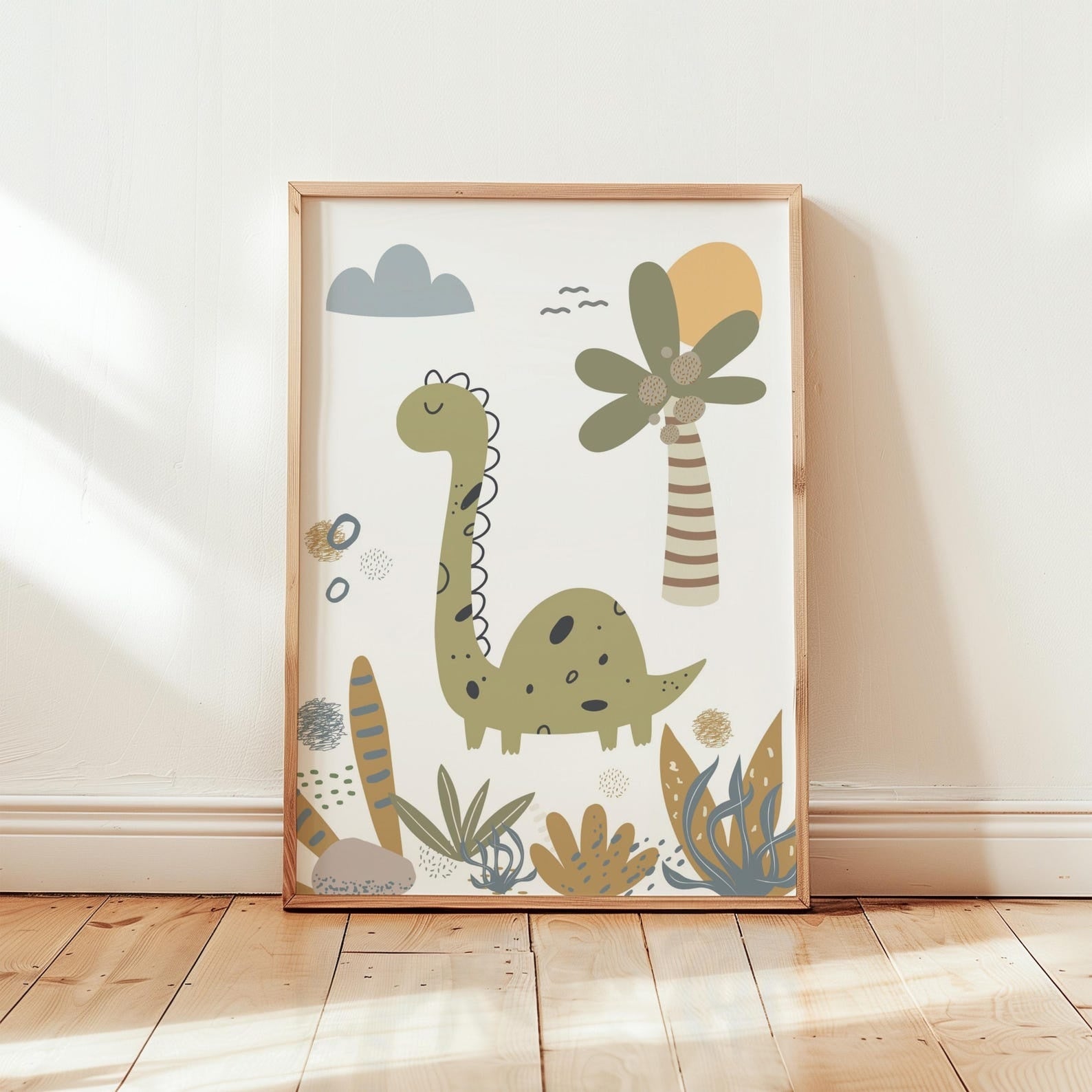 Cuadros Decorativos infantiles Modernos Dinosaurios dibujo con nombre