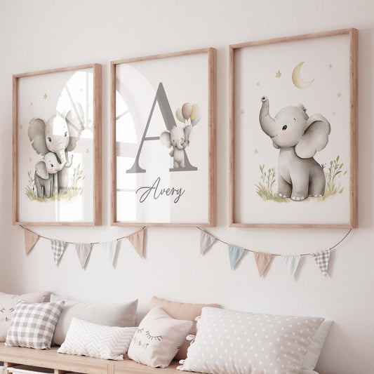 Cuadros Decorativos infantiles Modernos Animales Elefantes