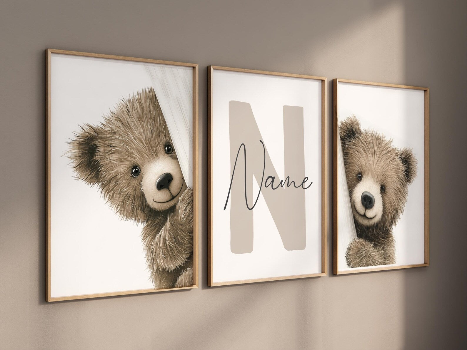 Cuadros Decorativos infantiles Modernos osos curiosos con nombre