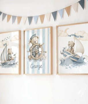 Cuadros Decorativos infantiles Modernos osos teddy Marinero