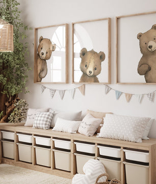 Cuadros Decorativos infantiles Modernos osos curiosos arte