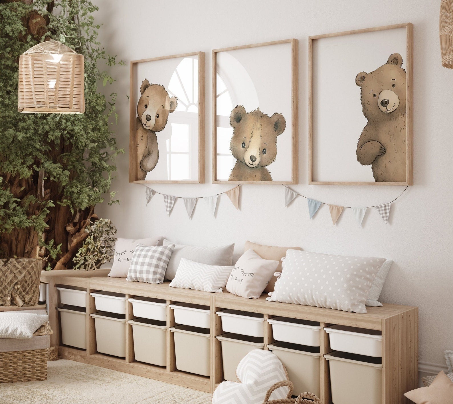 Cuadros Decorativos infantiles Modernos osos curiosos arte