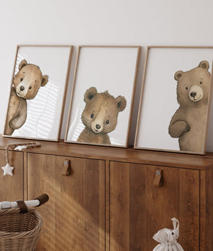 Cuadros Decorativos infantiles Modernos osos curiosos arte
