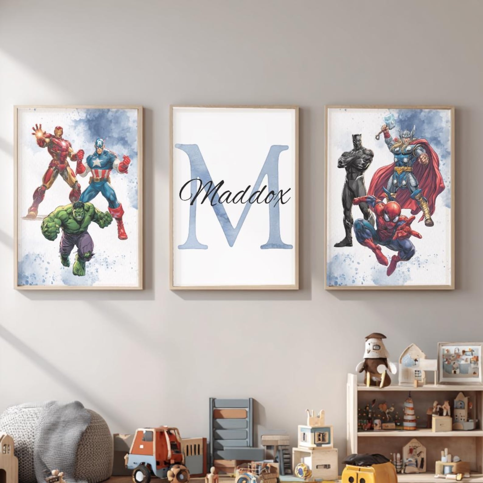 Cuadros Decorativos infantiles Modernos Superheroes con nombre