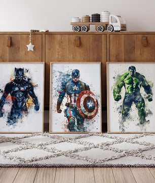 Cuadros Decorativos infantiles Modernos set 6 piezas SuperHeroes arte de pared
