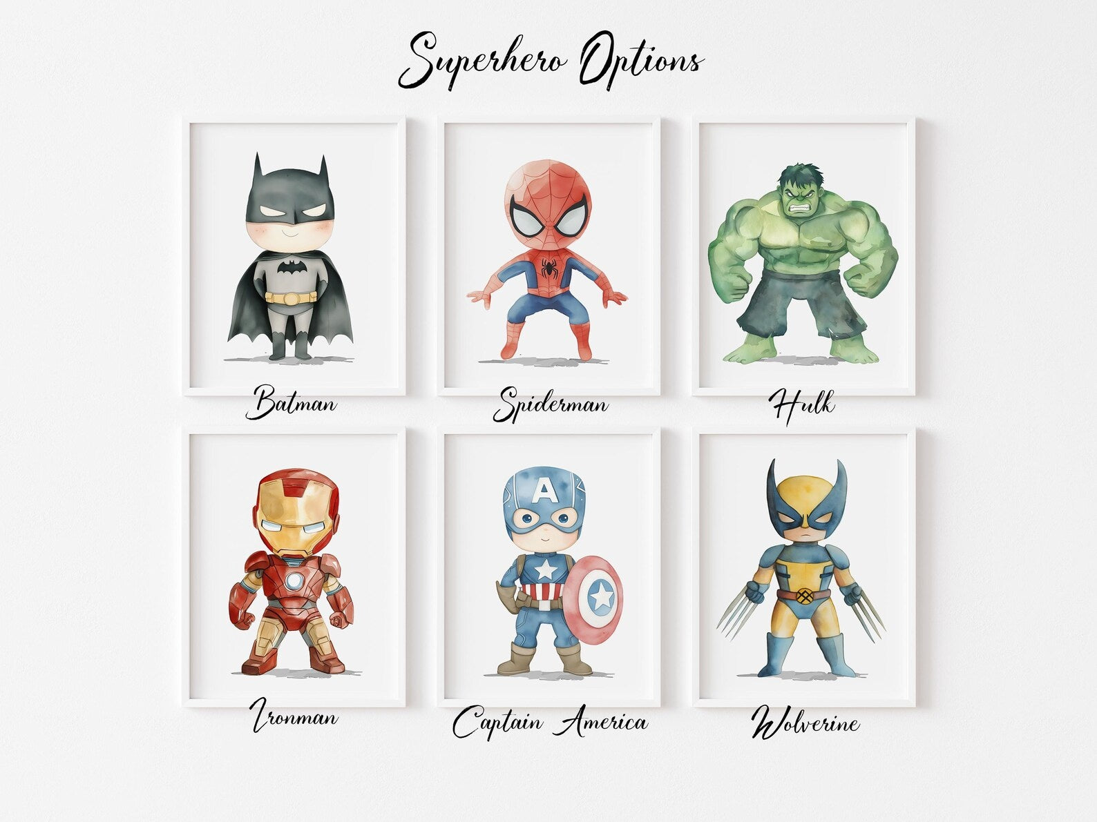 Cuadros Decorativos infantiles Modernos Superheroes ilustracion Personalizadas con nombre
