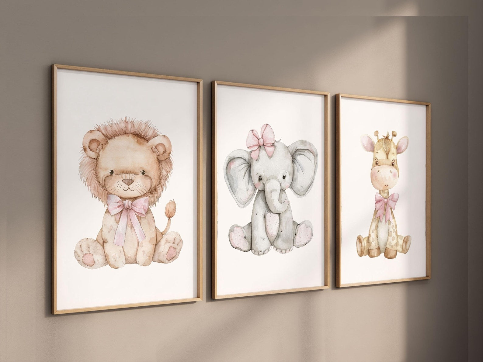 Cuadros Decorativos infantiles Modernos animales niña acuarela moño