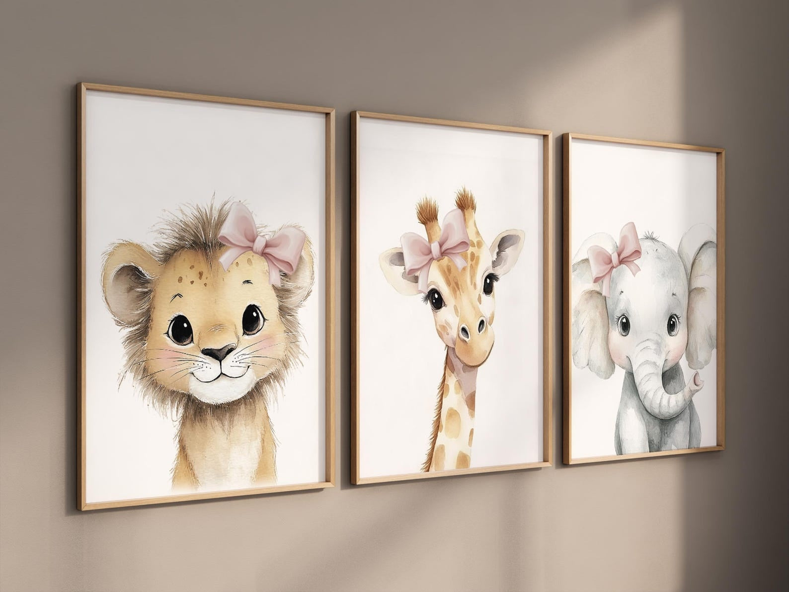 Cuadros Decorativos infantiles Modernos animales ilustracion niña moño