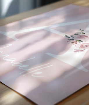 Cuadros Decorativos infantiles Modernos animales personalizados con flores niña con nombre 2
