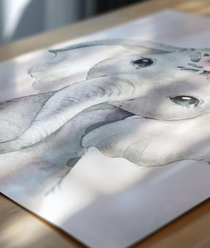 Cuadros Decorativos infantiles Modernos animales personalizados con flores niña con nombre 2