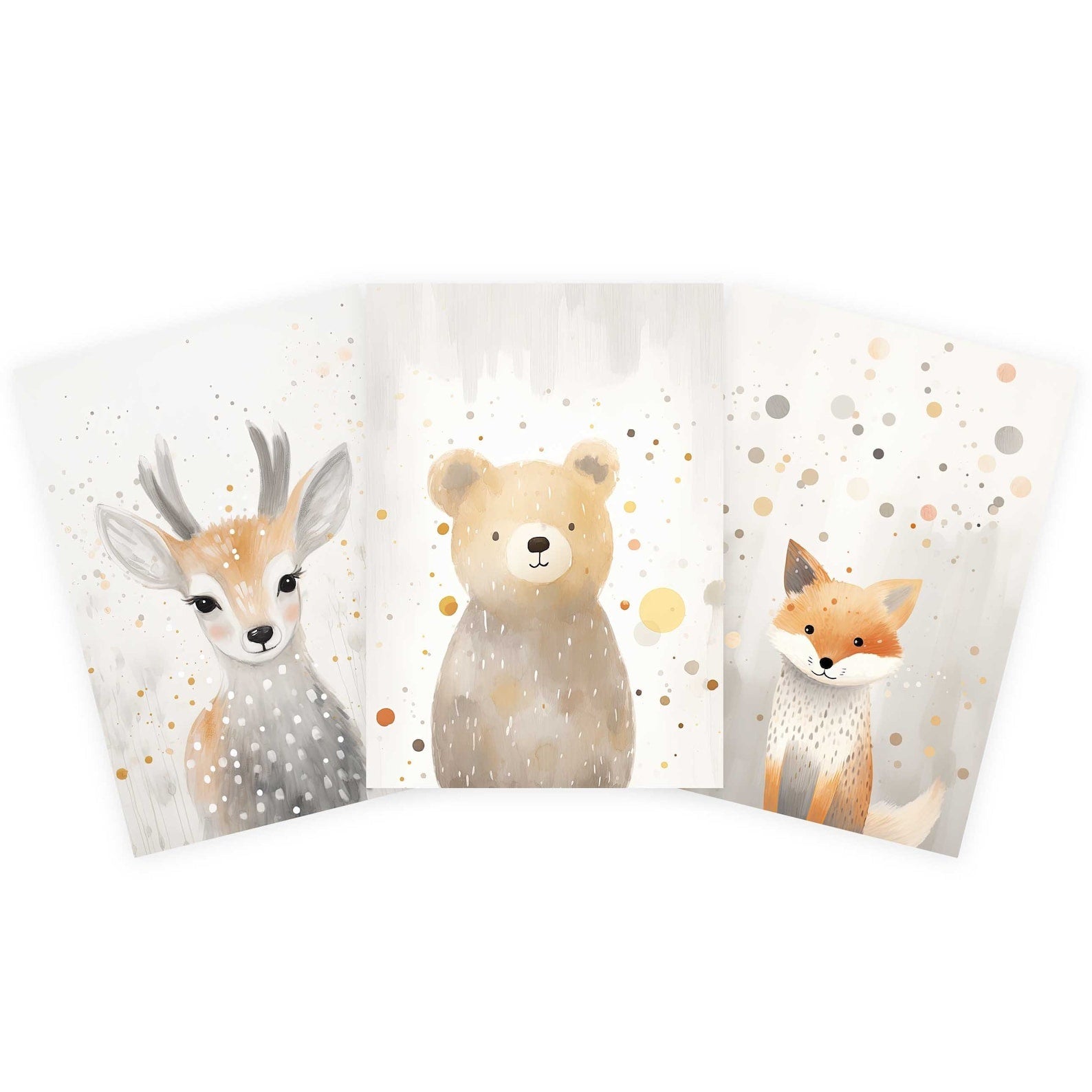 Cuadros Decorativos infantiles Modernos animales del bosque niña