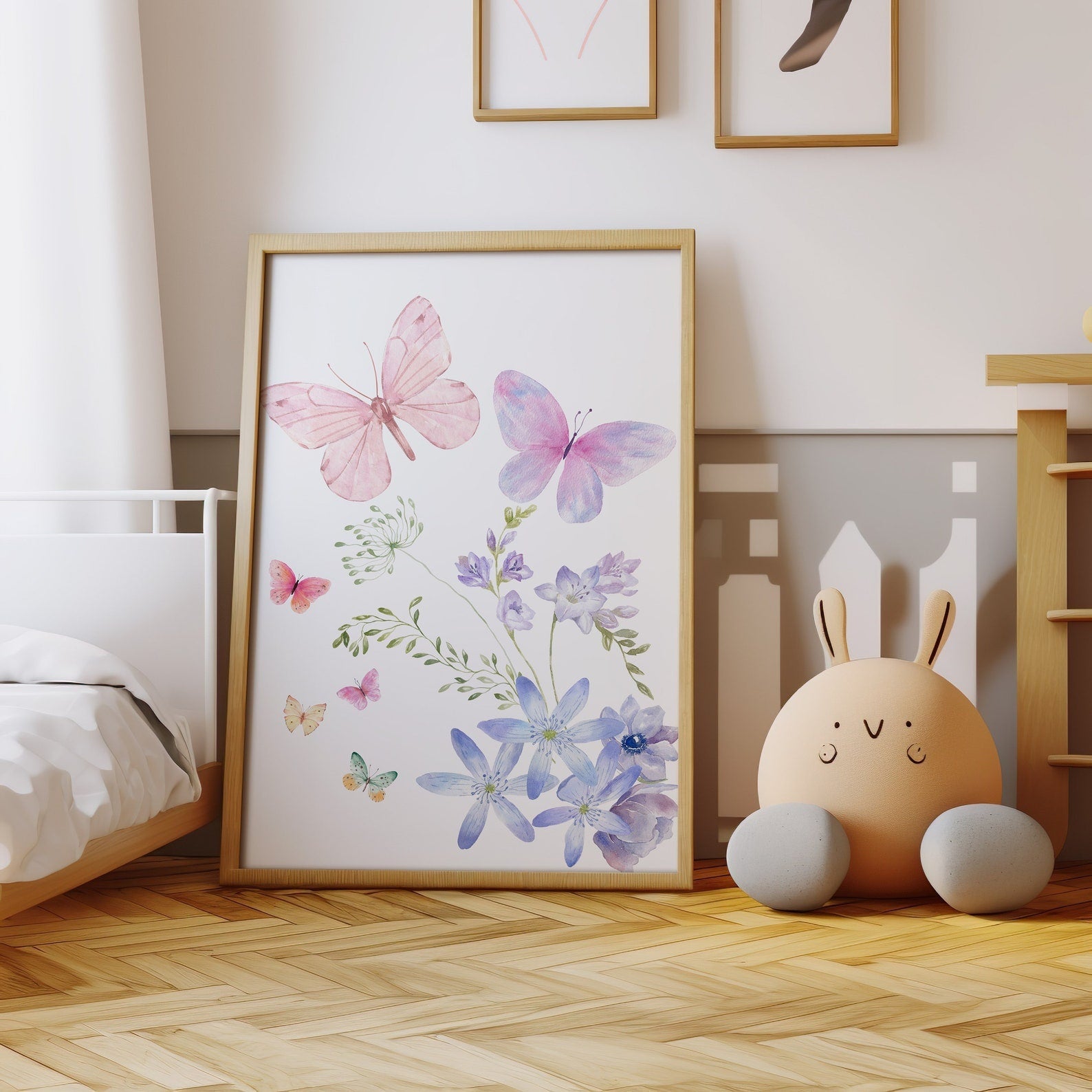 Cuadros Decorativos infantiles Modernos Flores de mariposas con nombre