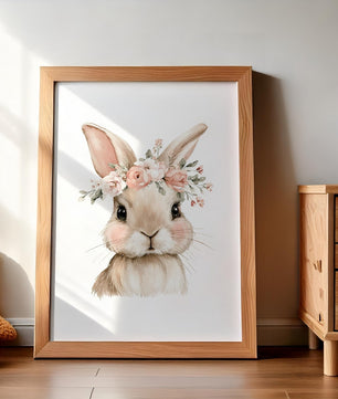 Cuadros Decorativos infantiles Modernos Coneja con flores y tutu con nombre