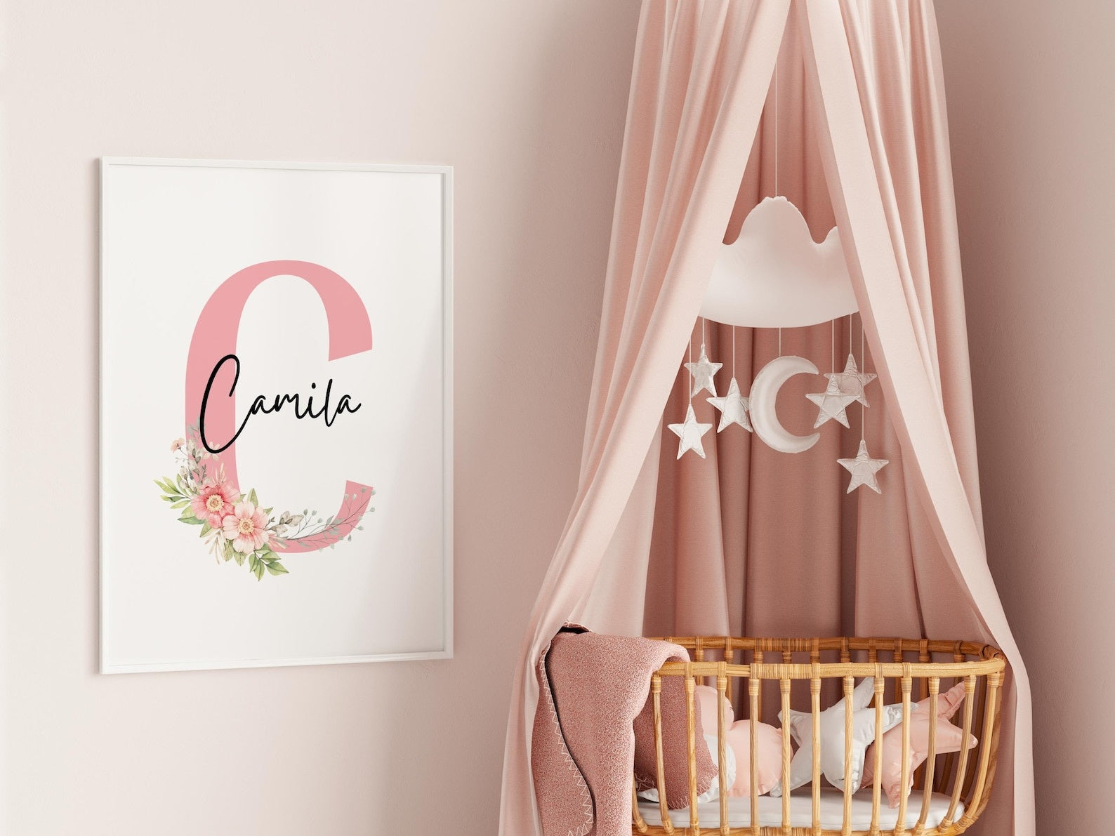 Cuadros Decorativos infantiles Modernos Coneja con flores y tutu con nombre
