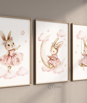 Cuadros Decorativos infantiles Modernos Coneja en el cielo con nubes