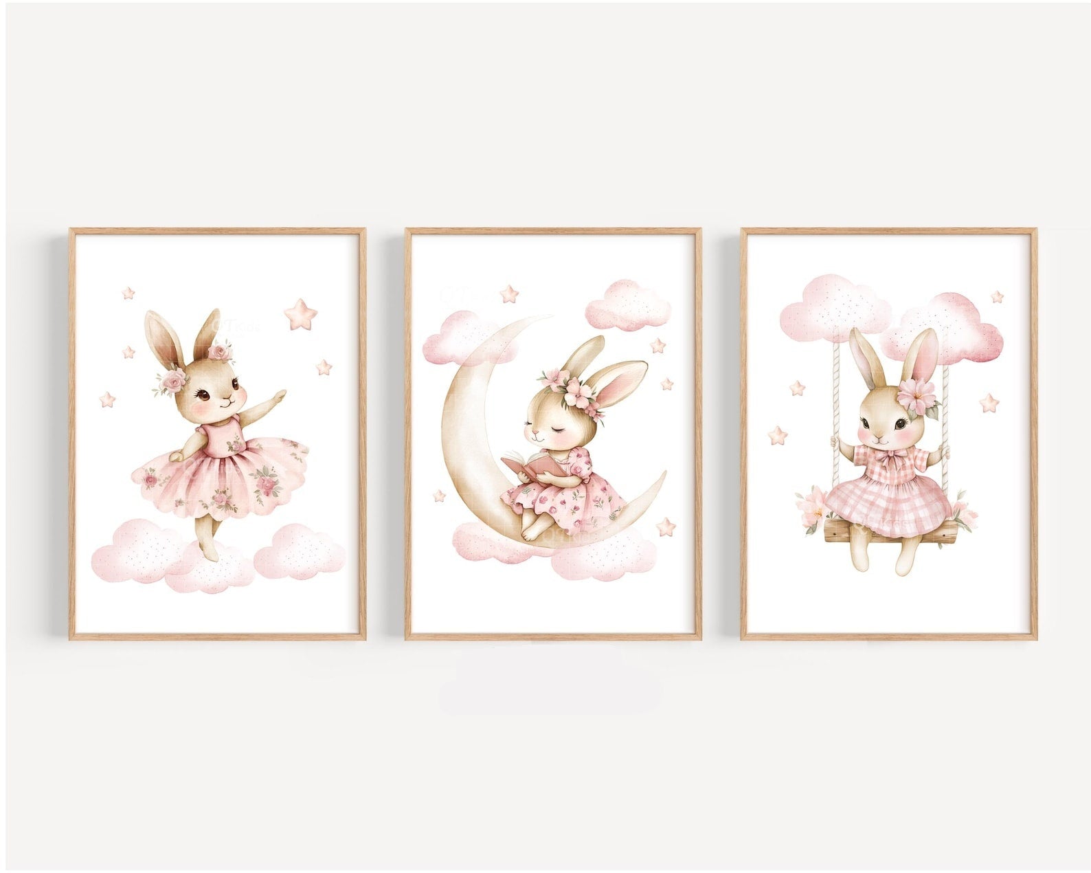 Cuadros Decorativos infantiles Modernos Coneja en el cielo con nubes
