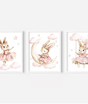 Cuadros Decorativos infantiles Modernos Coneja en el cielo con nubes