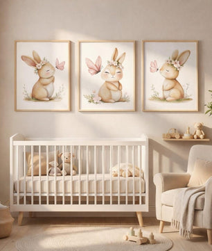 Cuadros Decorativos infantiles Modernos Coneja con mariposa