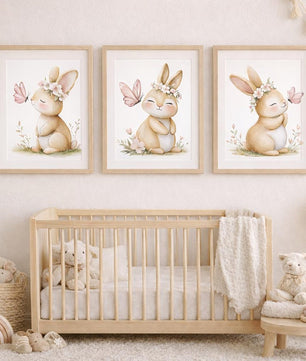 Cuadros Decorativos infantiles Modernos Coneja con mariposa
