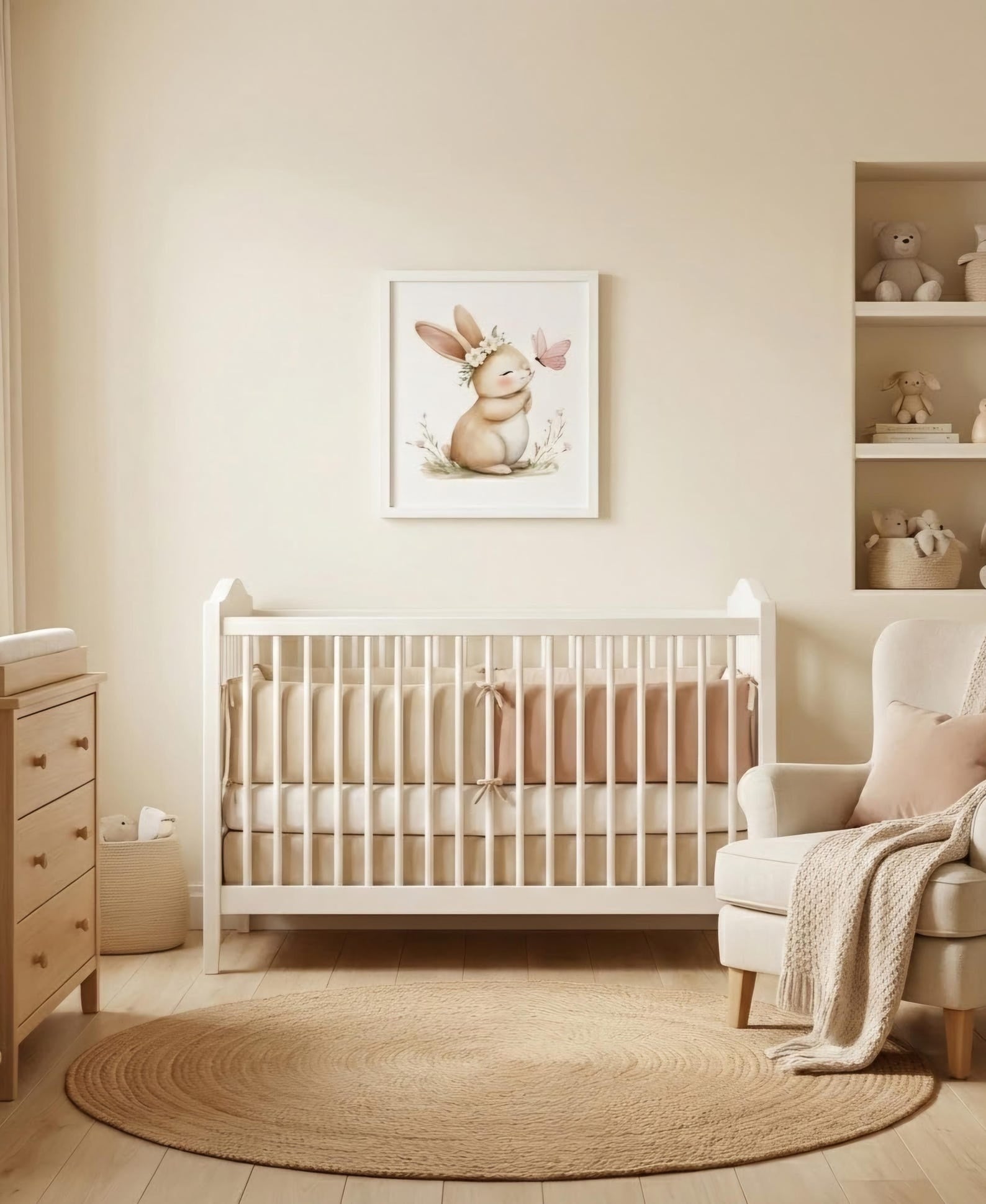 Cuadros Decorativos infantiles Modernos Coneja con mariposa