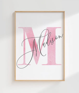 Cuadros Decorativos infantiles Modernos de princesas en acuarela con nombre