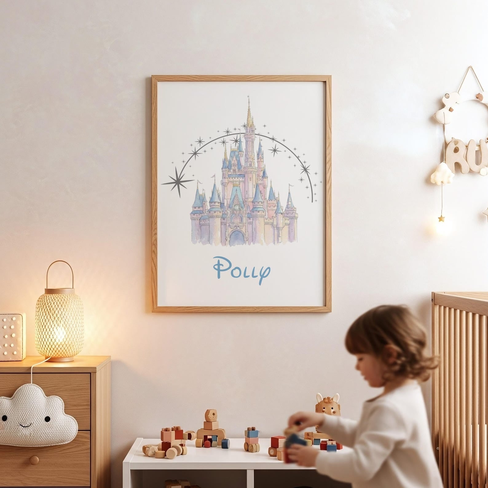 Cuadros Decorativos infantiles Modernos de princesas personalizadas con nombre