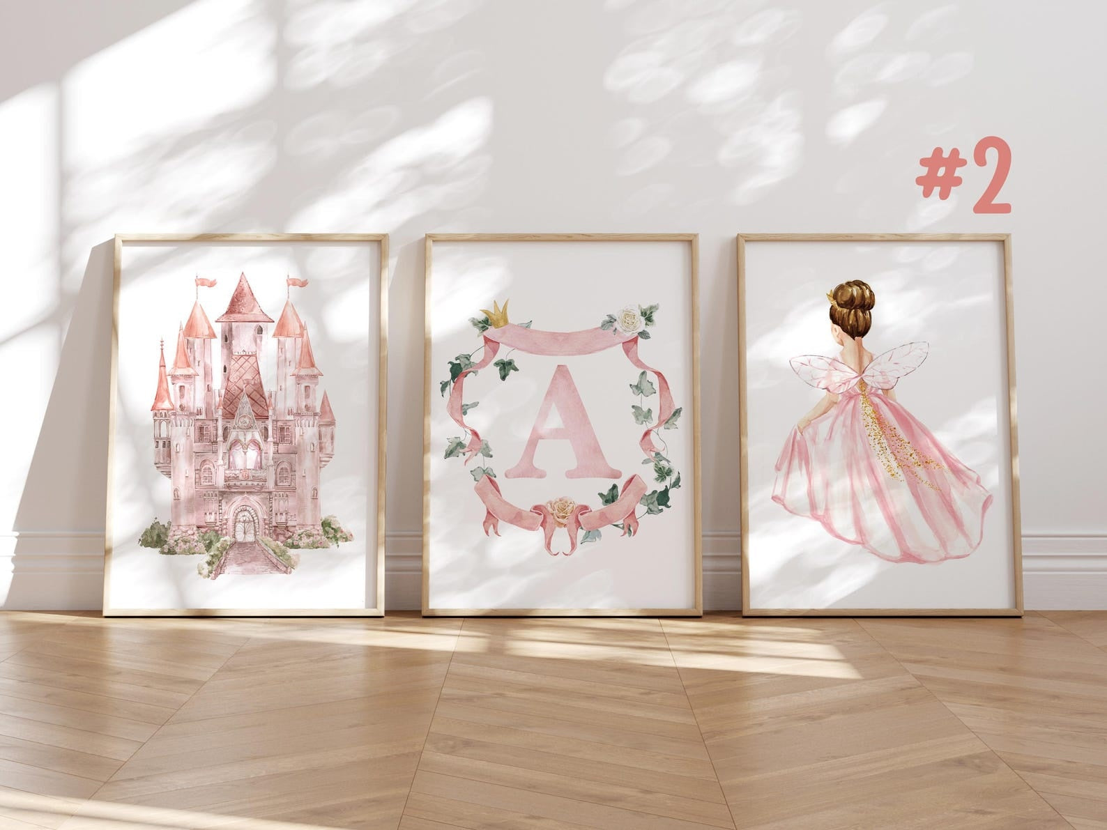 Cuadros Decorativos infantiles Modernos de princesas castillo e inicial