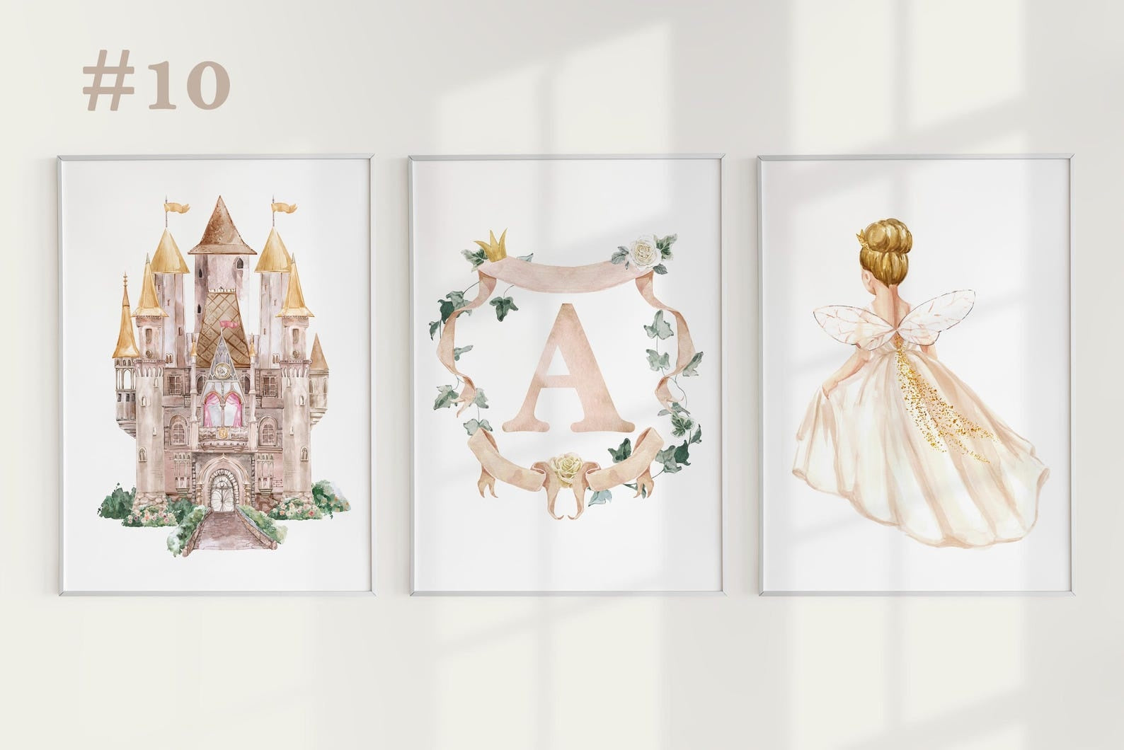 Cuadros Decorativos infantiles Modernos de princesas castillo e inicial