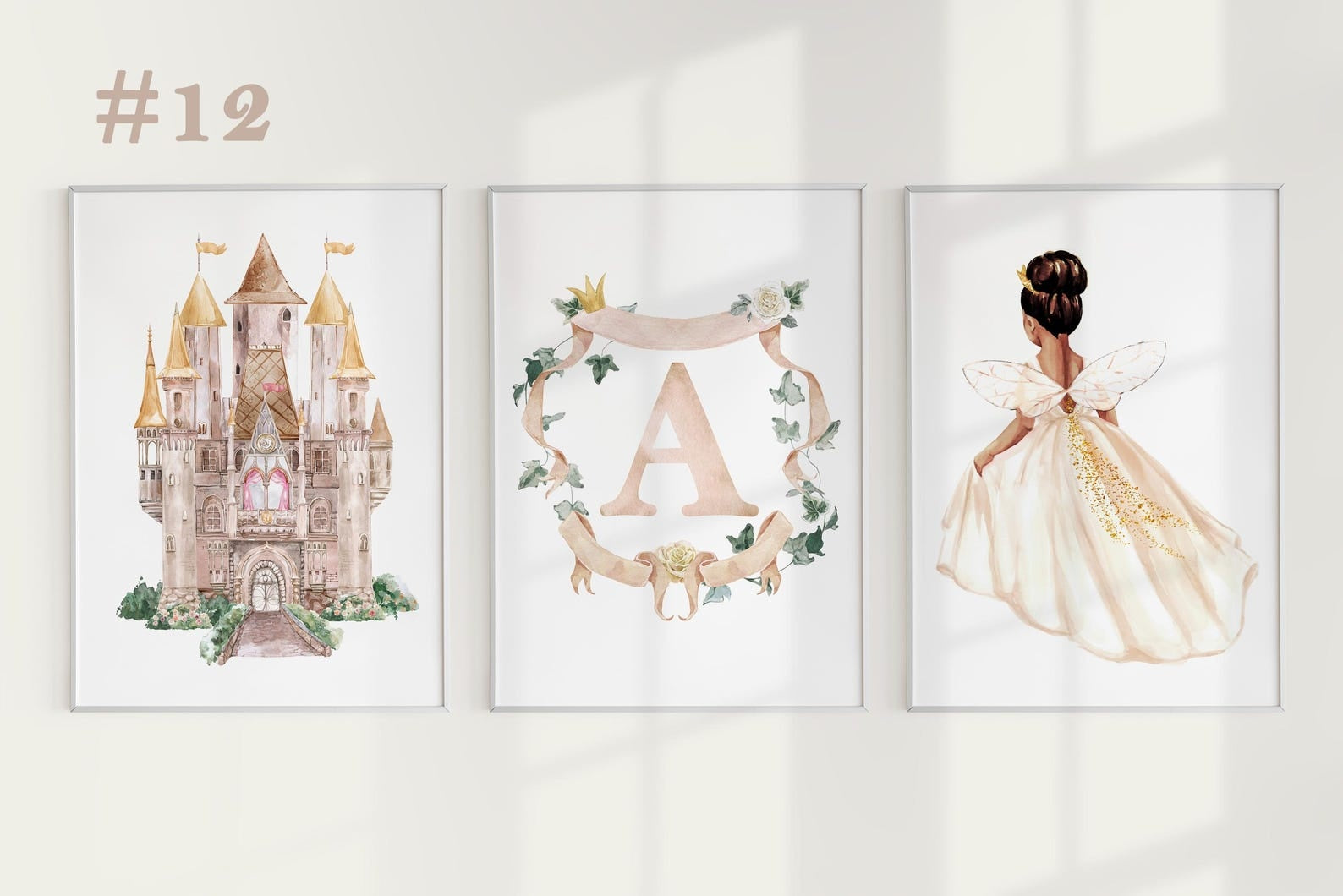 Cuadros Decorativos infantiles Modernos de princesas castillo e inicial