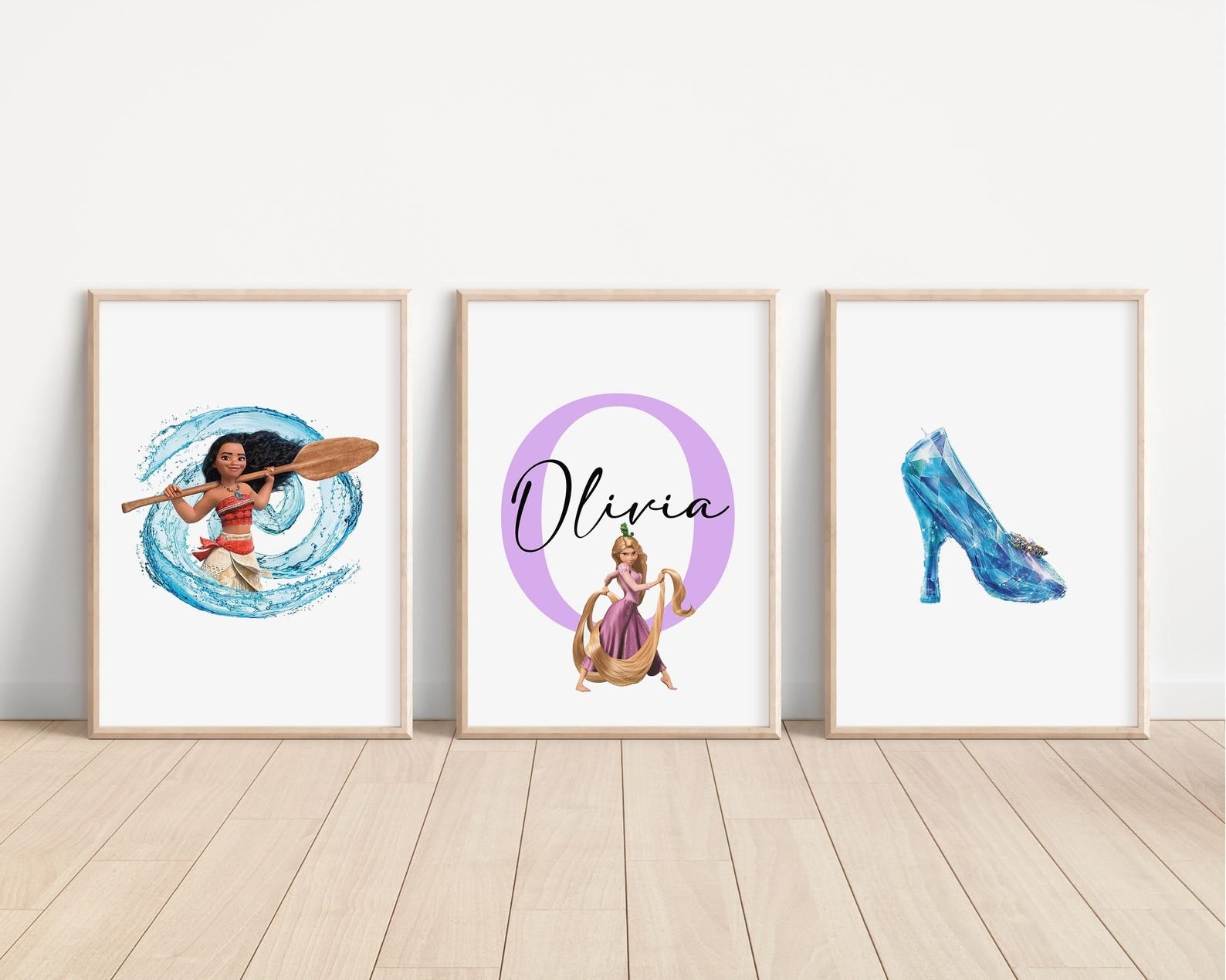 Cuadros Decorativos infantiles Modernos de princesas diseños variados con nombre