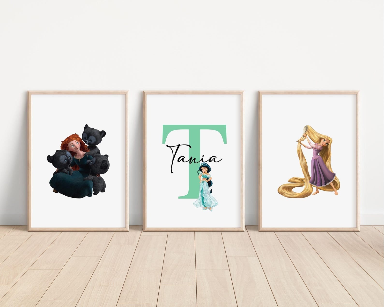 Cuadros Decorativos infantiles Modernos de princesas diseños variados con nombre