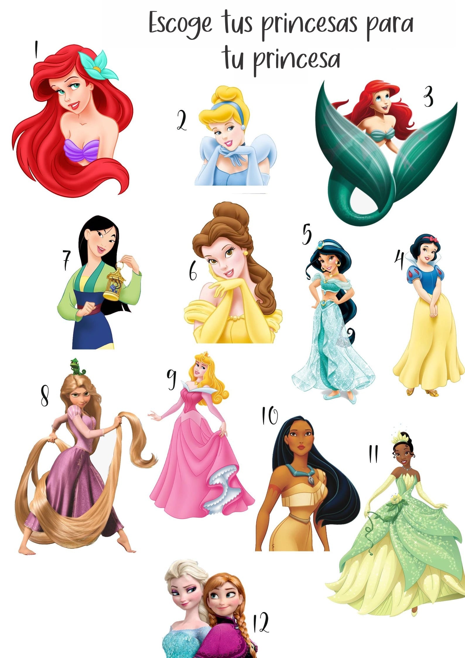 Cuadros Decorativos infantiles Modernos de princesas diseños variados con nombre