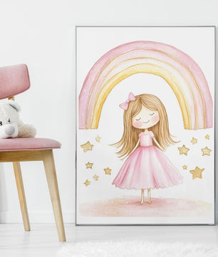 Cuadros Decorativos infantiles Modernos de princesas Castillo, unicornio