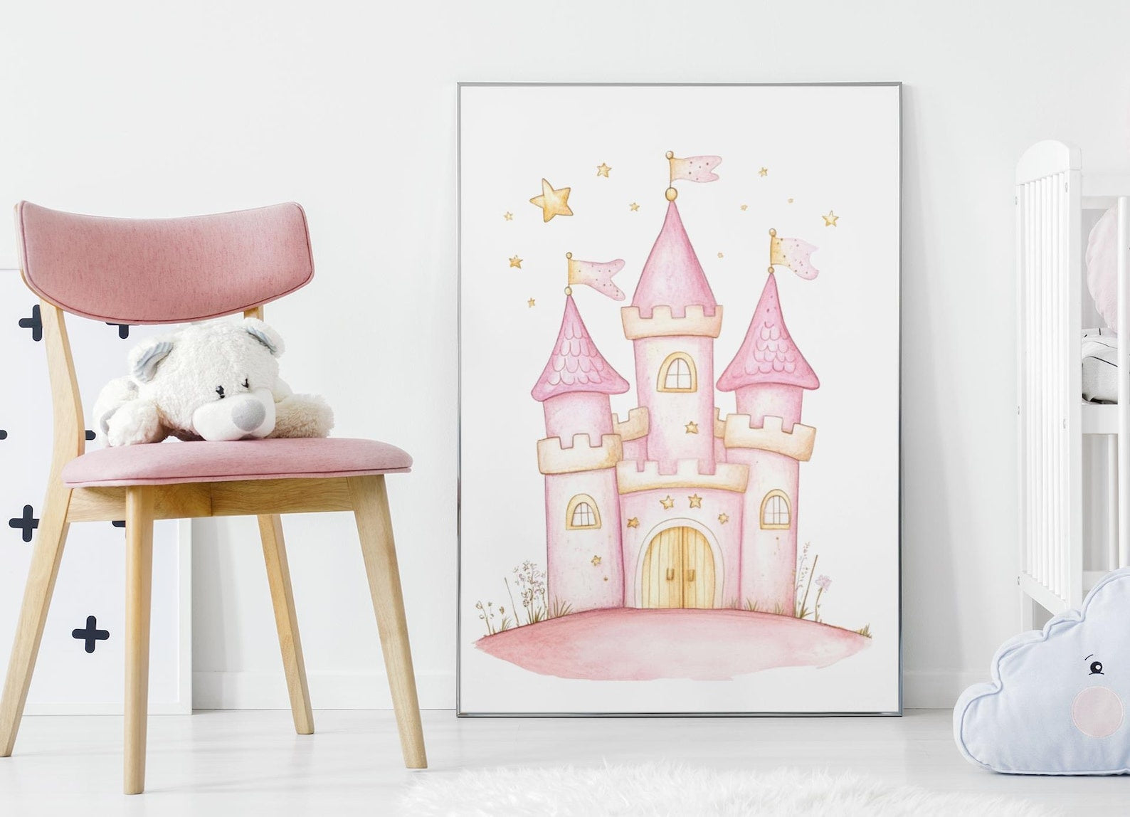 Cuadros Decorativos infantiles Modernos de princesas Castillo, unicornio