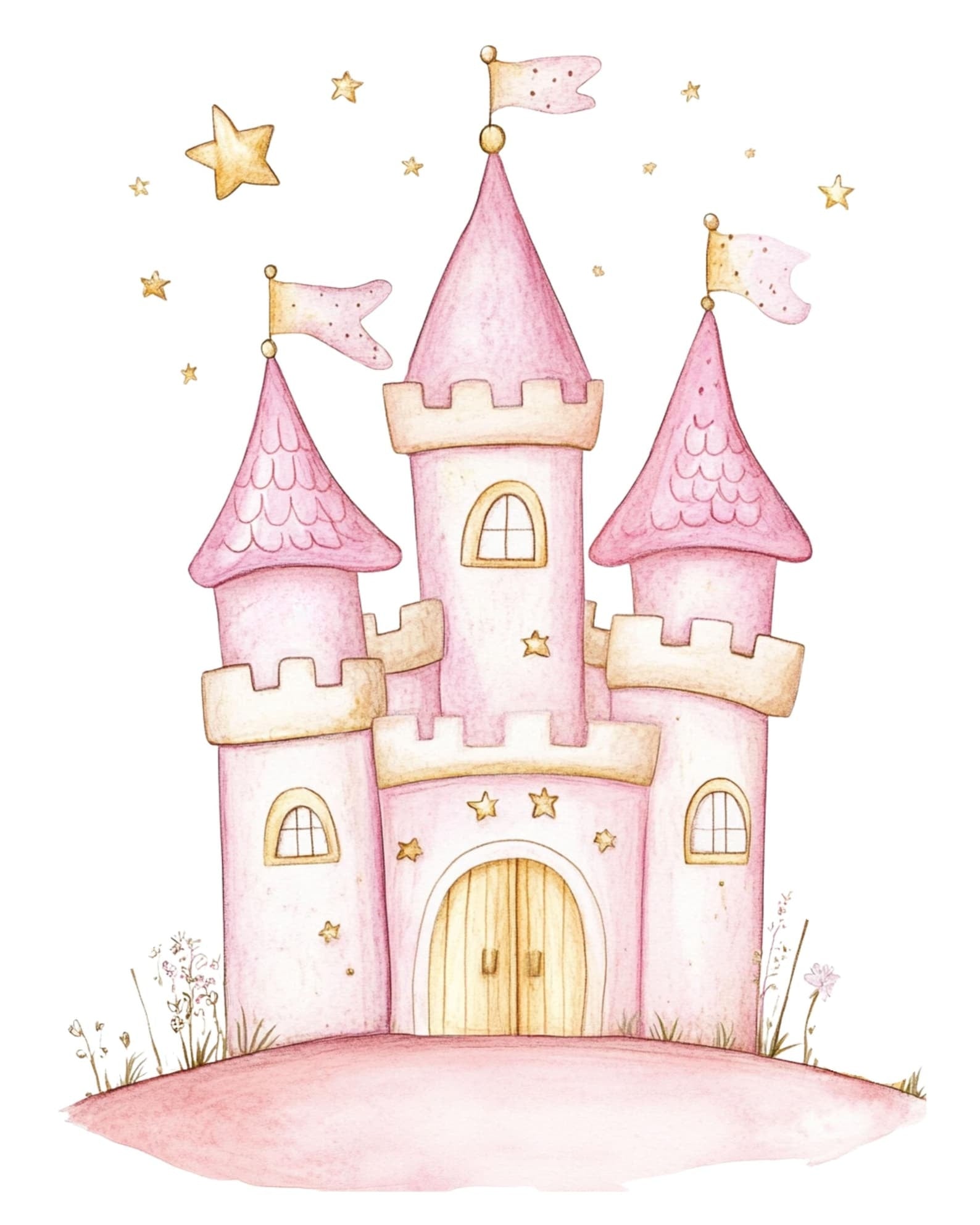 Cuadros Decorativos infantiles Modernos de princesas Castillo, unicornio