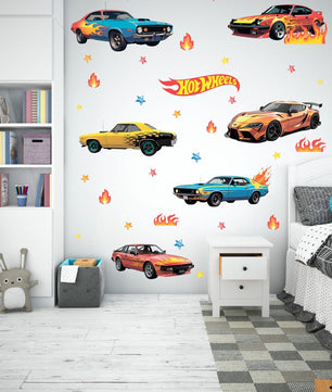 Vinilos decorativos Adhesivos infantiles de Pared Carro hot weels