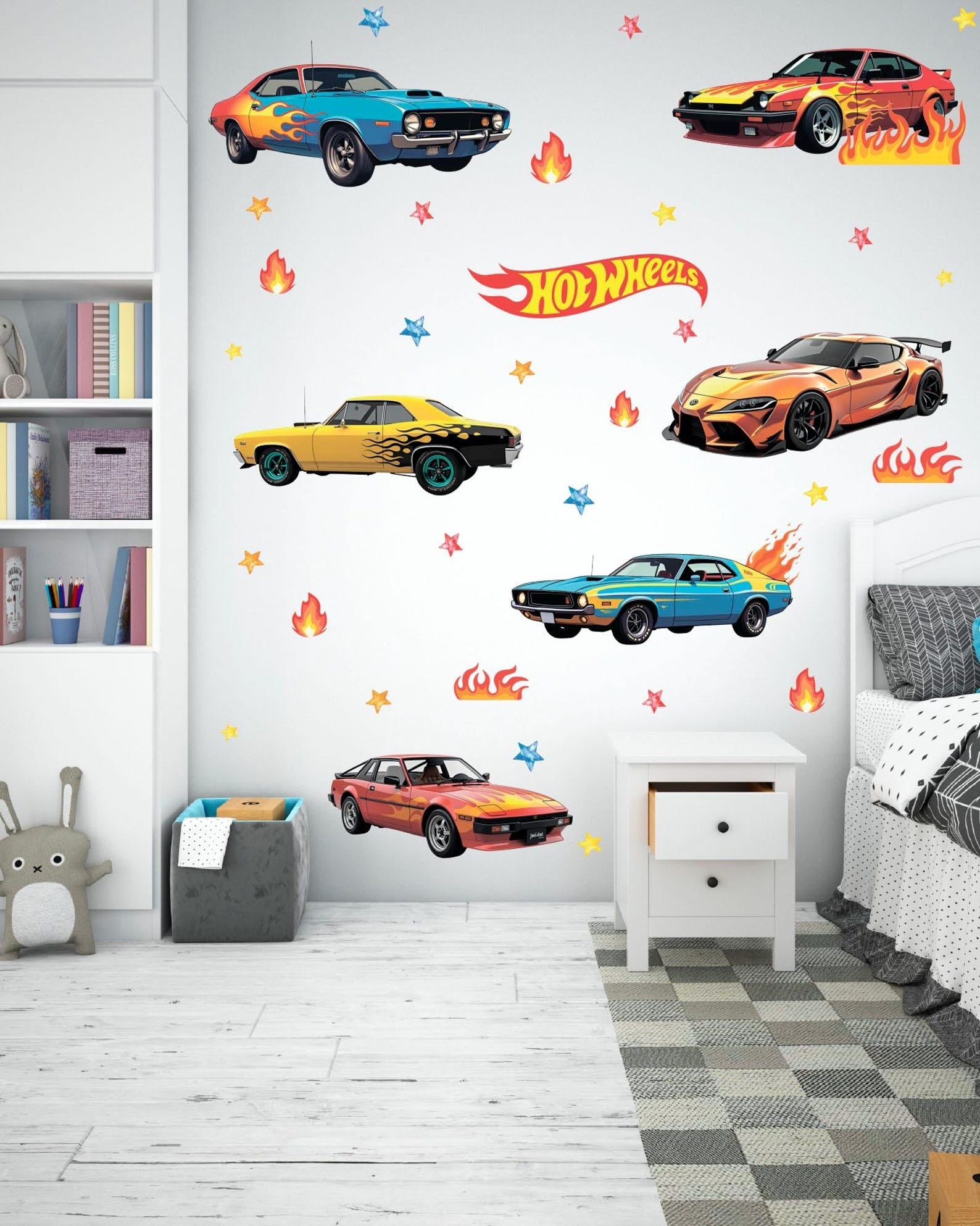 Vinilos decorativos Adhesivos infantiles de Pared Carro hot weels