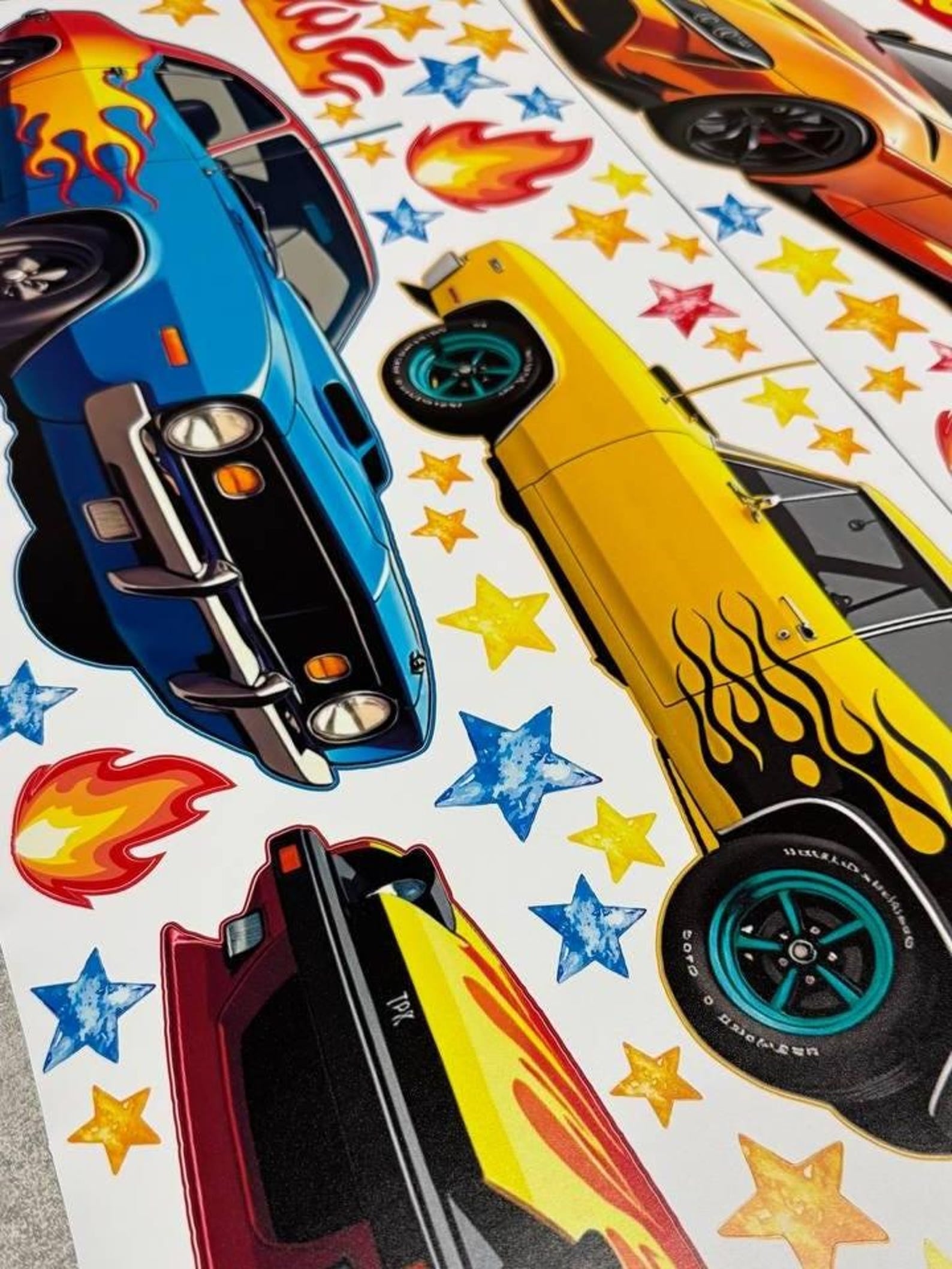 Vinilos decorativos Adhesivos infantiles de Pared Carro hot weels