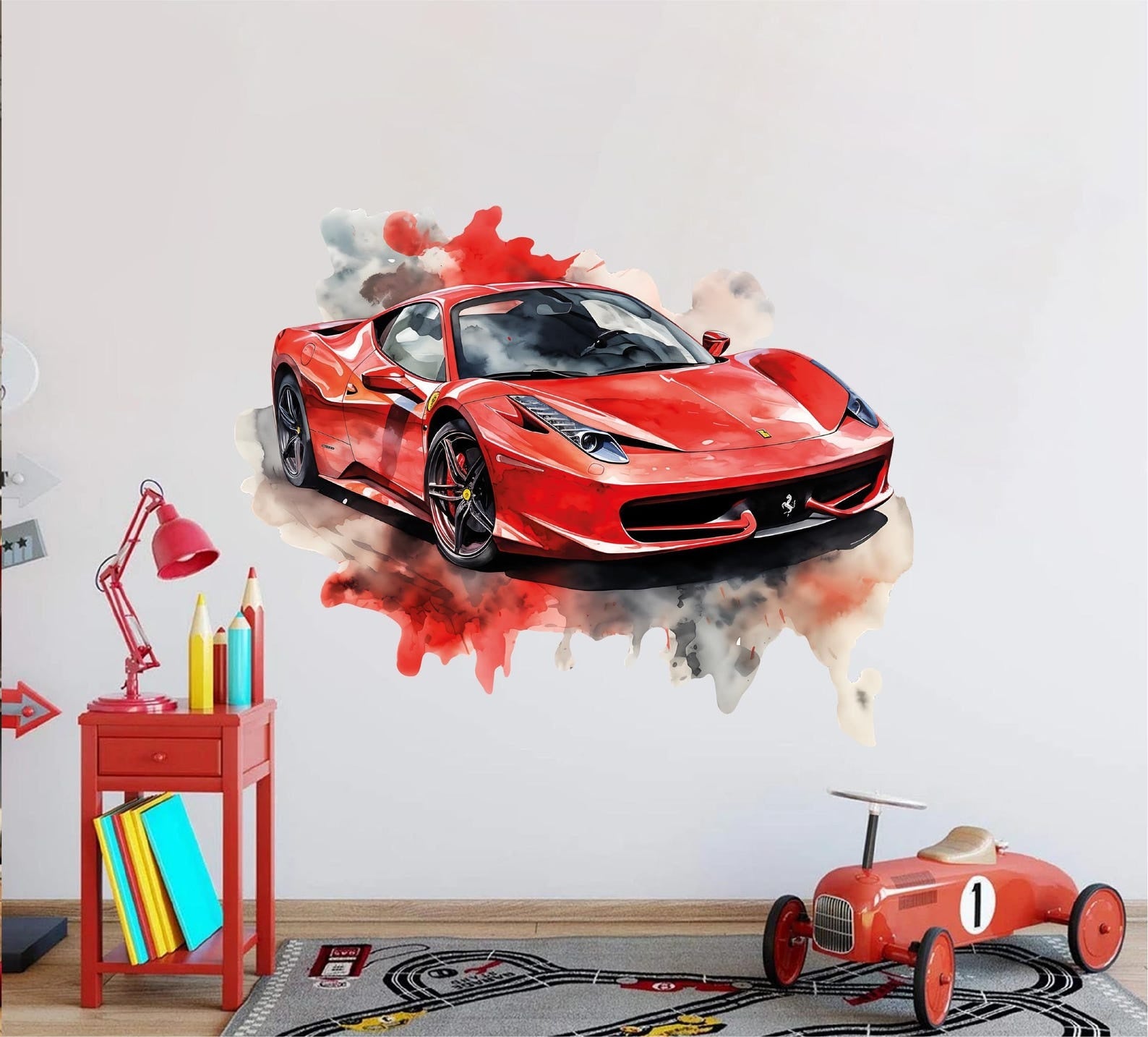 Vinilos decorativos Adhesivos infantiles de Pared Carro lamborghini