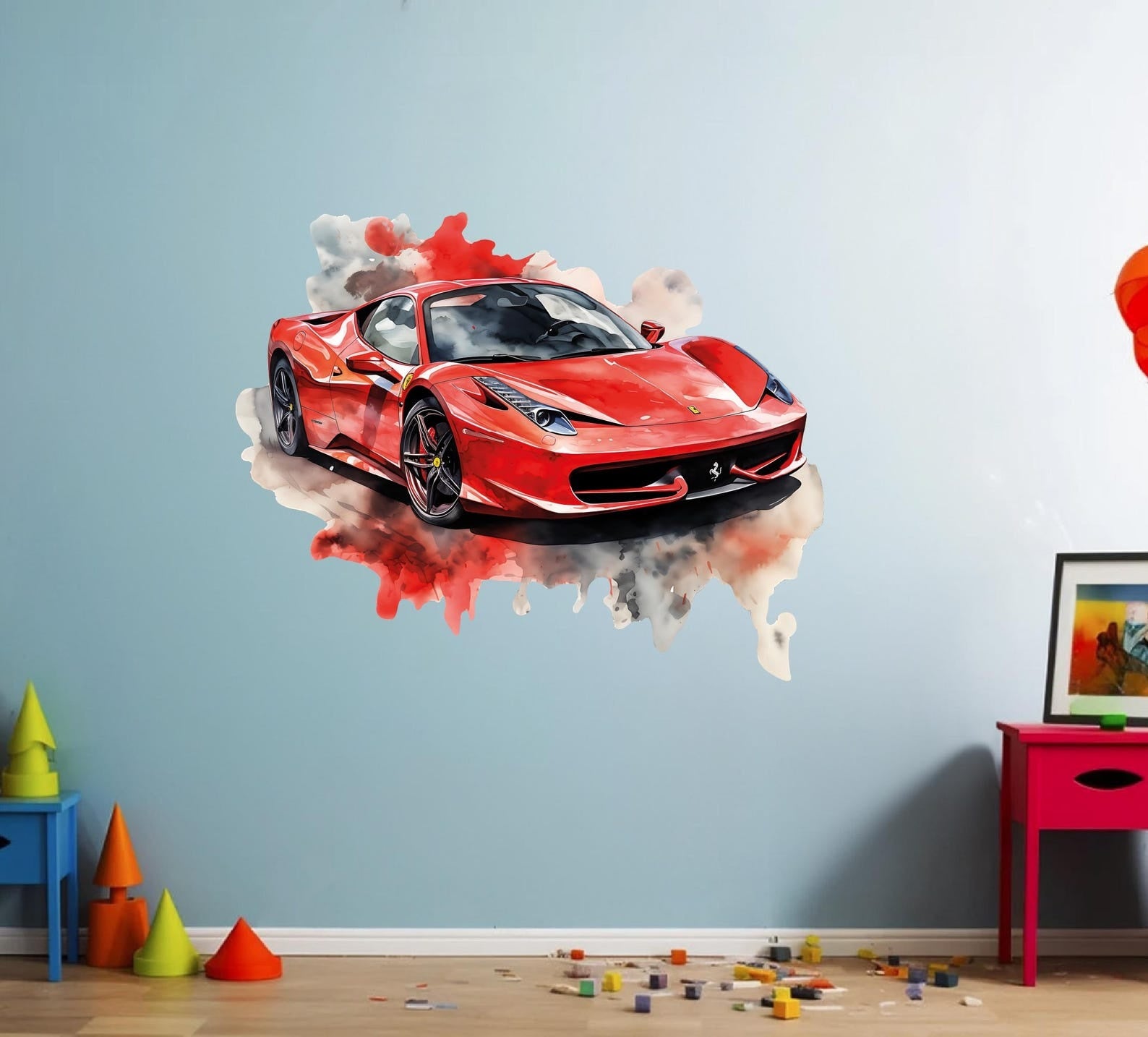 Vinilos decorativos Adhesivos infantiles de Pared Carro lamborghini