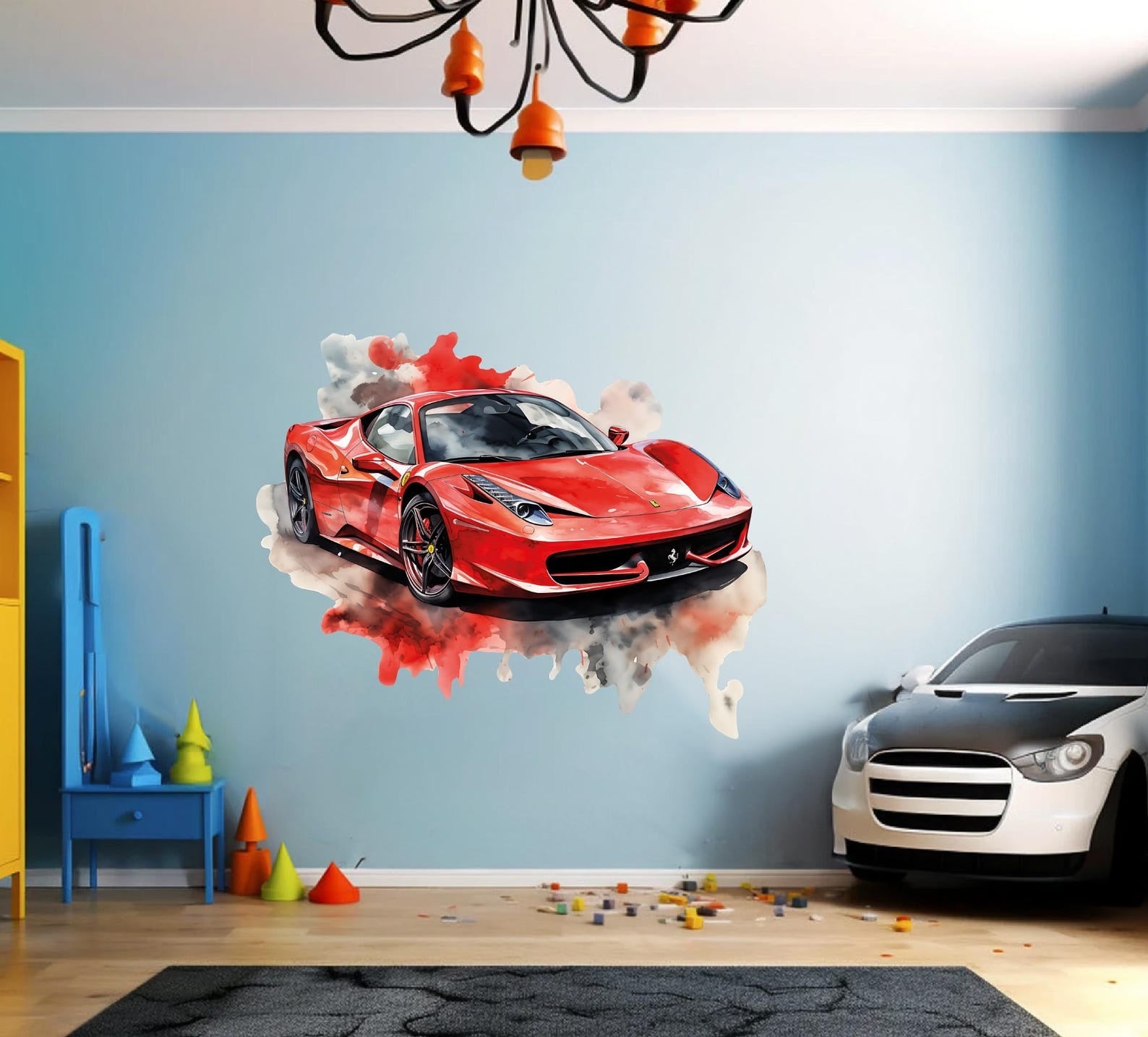 Vinilos decorativos Adhesivos infantiles de Pared Carro lamborghini