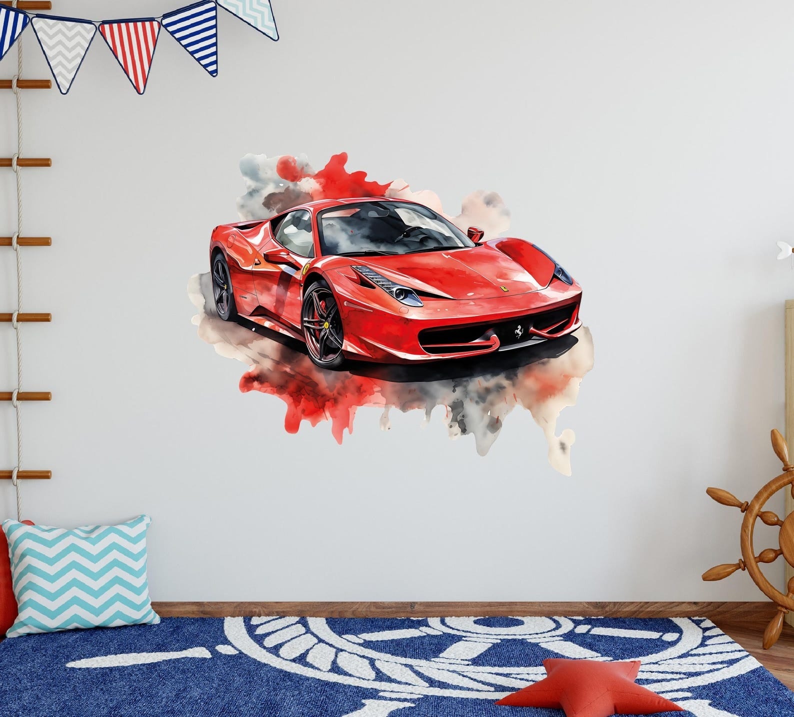 Vinilos decorativos Adhesivos infantiles de Pared Carro lamborghini