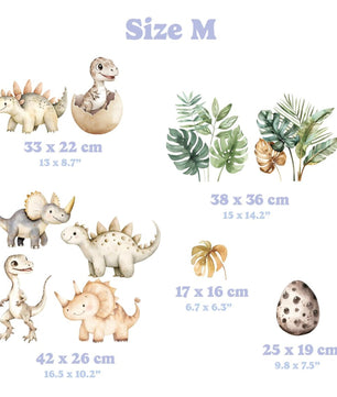 Vinilos decorativos Adhesivos infantiles de pared de dinosaurios huevo acuarela